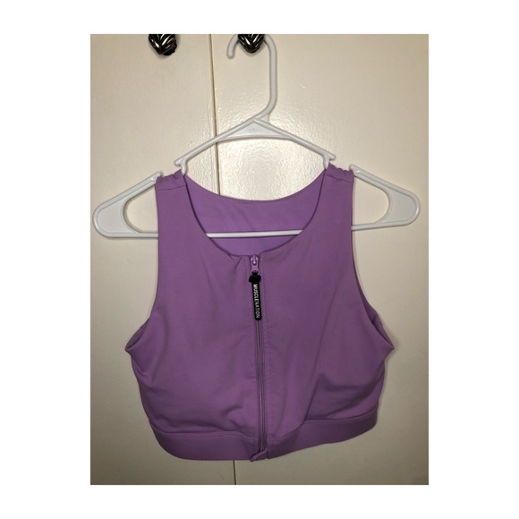 Muscle Nation lilac zip up bra - Picture 2 of 5